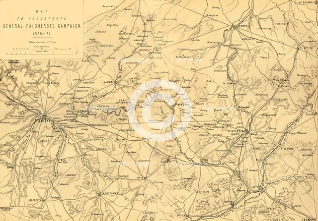 'Map to Illustrate General Faidherbe's Campaign 1870-71', c1872.  Creator: R. Walker.