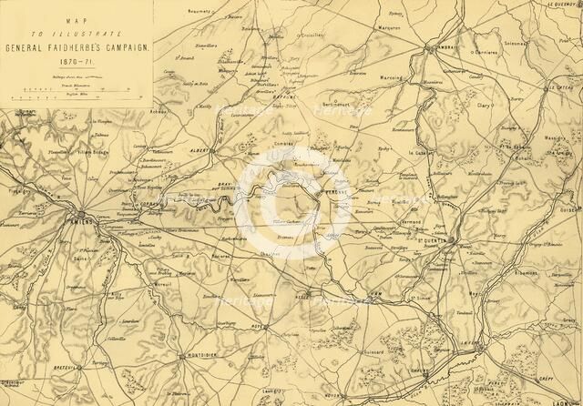 'Map to Illustrate General Faidherbe's Campaign 1870-71', c1872.  Creator: R. Walker.