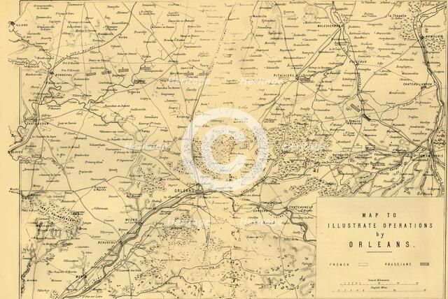 'Map to Illustrate Operations by Orleans', (c1872). Creator: R. Walker.
