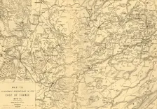 Map to Illustrate Operations in the East of France 1870-71 c1872. Creator: R. Walker