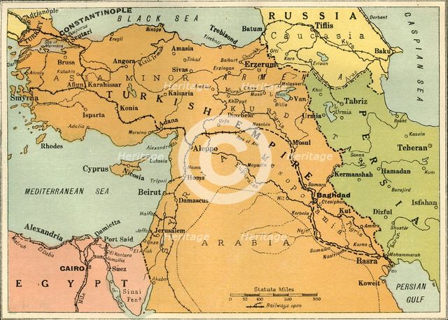 'Map to Illustrate the Mesopotamian Expedition', 1919. Creator: George Philip & Son Ltd.