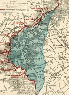 Map to illustrate the Battle of Messines First World War, June 1917, (c1920). Creator: Unknown