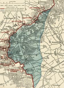 Map to illustrate the Battle of Messines First World War, June 1917, (c1920). Creator: Unknown