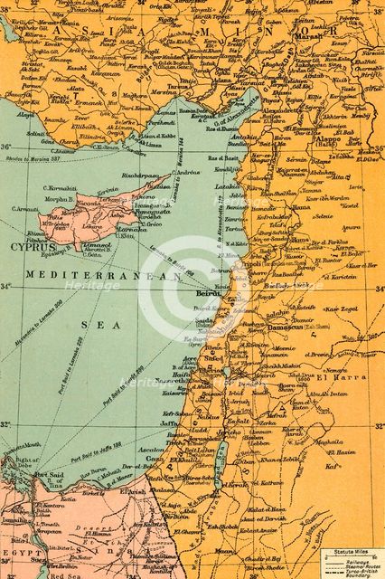 'Map To Illustrate The Campaign in Palestine', 1919. Creator: London Geographical Institute.