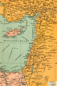 Map To Illustrate The Campaign in Palestine 1919. Creator: London Geographical Institute