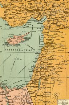 Map To Illustrate The Campaign in Palestine 1919. Creator: London Geographical Institute