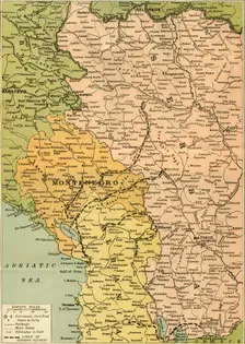 Map To Illustrate the Serbian Retreat 1919. Creator: George Philip & Son Ltd