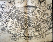 Mapa Mundi. In'Geographiae Universae 1596. Creator: Ptolomeo, Claudio. (90-168)