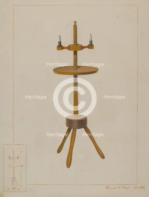Maple Candlestand, c. 1938. Creator: Vincent P. Rosel.