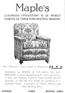 Maple's luxurious upholstery is as world-famous as their pure restful bedding, 1909. Creator: Unknown