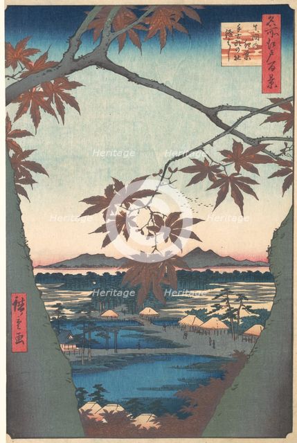 Maples at Mama, from the series One Hundred Famous Views of Edo, ca. 1857., ca. 1857. Creator: Ando Hiroshige.