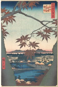 Maples at Mama, from the series One Hundred Famous Views of Edo, ca. 1857., ca. 1857. Creator: Ando Hiroshige