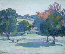 Maples at Cuckfield, Sussex 1914. Creator: Robert Polhill Bevan