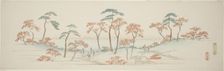 Maples at Kaianji Temple (Kaianji koyo), from an untitled series of famous views of the...c1839/40. Creator: Ando Hiroshige