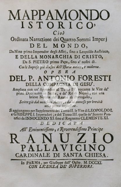 "Mappamondo Istorico", 1711.  Creator: Antonio Foresti.