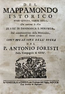 "Mappamondo Istorico", Volume V, Part III: Life of the kings of Denmark and Norway..., 1710. Creator: Antonio Foresti