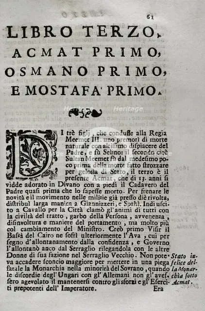 "Mappamondo Istorico", Volume VI, Part II: Life of the Ottoman Emperors, 1722. Creator: Antonio Foresti.