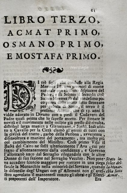 "Mappamondo Istorico", Volume VI, Part II: Life of the Ottoman Emperors, 1722. Creator: Antonio Foresti.