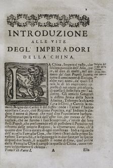 "Mappamondo Istorico", Volume VII, Part I: Life of the emperors of China, 1718. Creator: Antonio Foresti