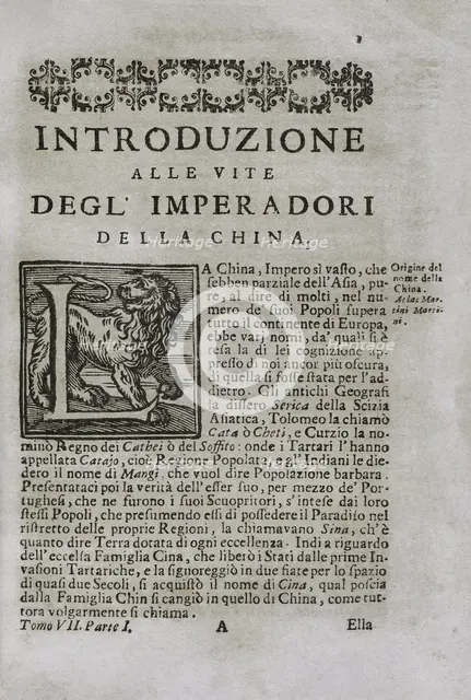 "Mappamondo Istorico", Volume VII, Part I: Life of the emperors of China, 1718.  Creator: Antonio Foresti.