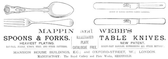 Mappin and Webb's Spoons & Forks, 1883. Creator: Unknown.