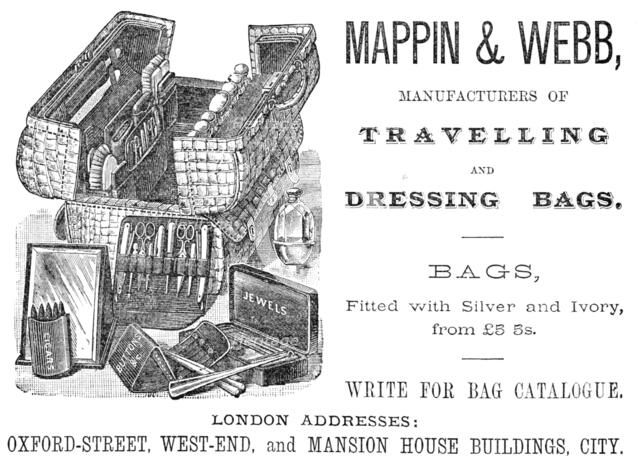Mappin & Webb - Manufacturers of Travelling and Dressing Bags, 1883. Creator: Unknown.