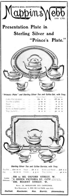 Mappin & Webb; Presentation Plate in Sterling Silver and "Prince's Plate", 1909. Creator: Unknown
