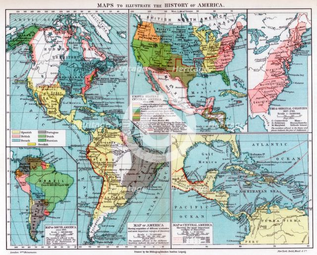 Maps to illustrate the history of America, 1901. Artist: Unknown