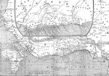 Maps of Africa, Upper Guinea, and the Gold Coast, showing the site of the Ashantee War, 1873. Creator: H. Crane