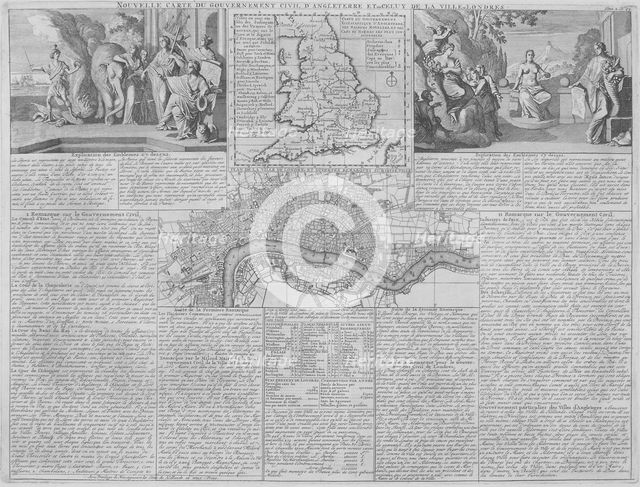 Maps of England, Wales and London, 1718. Artist: Anon
