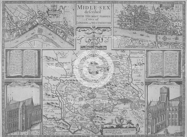 Maps of London, 1610. Artist: Anon