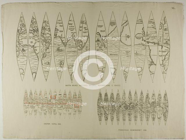 Maps: Projections, 1540/1552, reprinted 1889. Creator: Unknown.