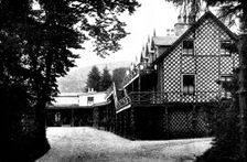 Mar Lodge, Braemar, destroyed by fire on June 14, 1895. Creator: George Washington Wilson