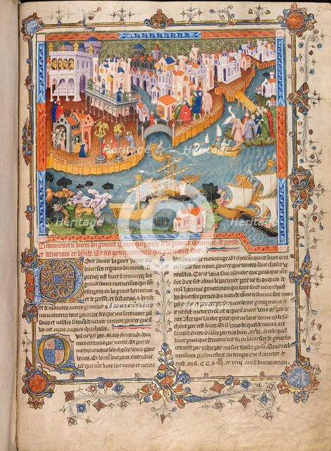 Marco Polo’s departure from Venice in 1271 (From Marco Polo’s Travels), ca 1400. Artist: Anonymous  