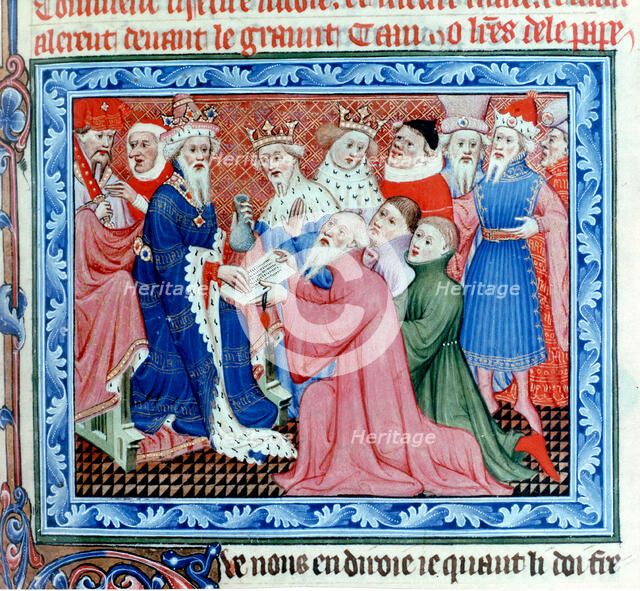 Marco Polo, Venetian traveller and merchant meeting Kublai Khan, 13th century. Artist: Unknown