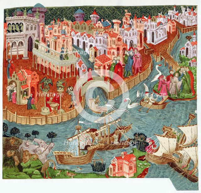 Marco Polo, Venetian merchant and explorer, 14th century. Artist: Unknown