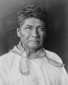Marcos, Palm Cañon Cahuilla, half-length portrait, facing slightly right, c1905 [c1924]. Creator: Edward Sheriff Curtis
