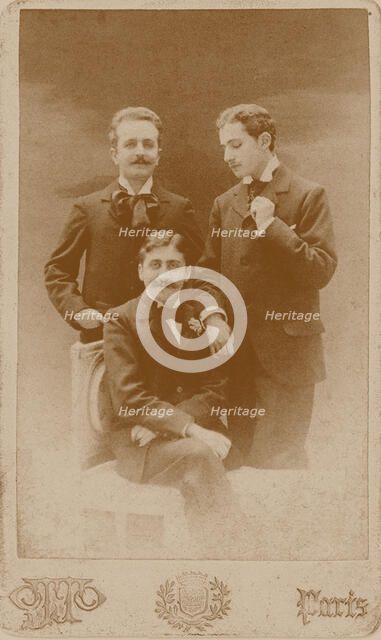 Marcel Proust, Lucien Daudet and Robert de Flers, 1896. Creator: Wegener, Otto (1849-1924).