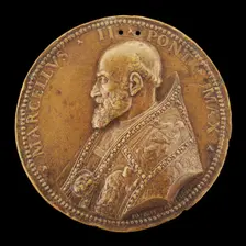 Marcellus II (Marcello Corvino, 1501-1555), Pope 1555 [obverse], c. 1555. Creator: Giovanni Antonio de Rossi