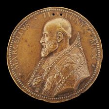 Marcellus II (Marcello Corvino, 1501-1555), Pope 1555 [obverse], c. 1555. Creator: Giovanni Antonio de Rossi