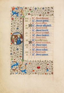 March Calendar Page: The Annunciation; Book of Hours, about 1440-1450. Creator: Workshop of the Bedford Master