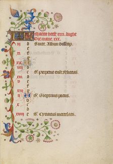 March Calendar Page; Book of Hours, after 1460. Creator: Unknown