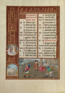 March Calendar Page: Gardening: Aries; Spinola Hours, about 1510-1520. Creator: Workshop of the Master of James IV of Scotland