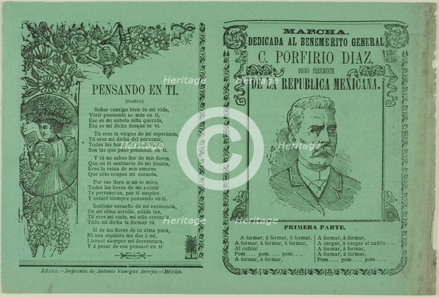 March Dedicated to General C. Porfirio Diaz, n.d. Creator: José Guadalupe Posada.