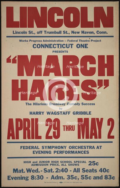 March Hares, New Haven, CT, 1936. Creator: Unknown.