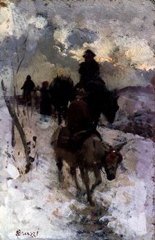 March of donkeys 1870, by Stefano Bruzzi