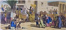 March of the Pharaoh and his army to war, engraving from 1862