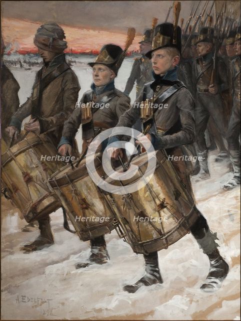 March of the Pori Regiment (Porilaisten Marssi), 1892. Artist: Edelfelt, Albert Gustaf Aristides (1854-1905)