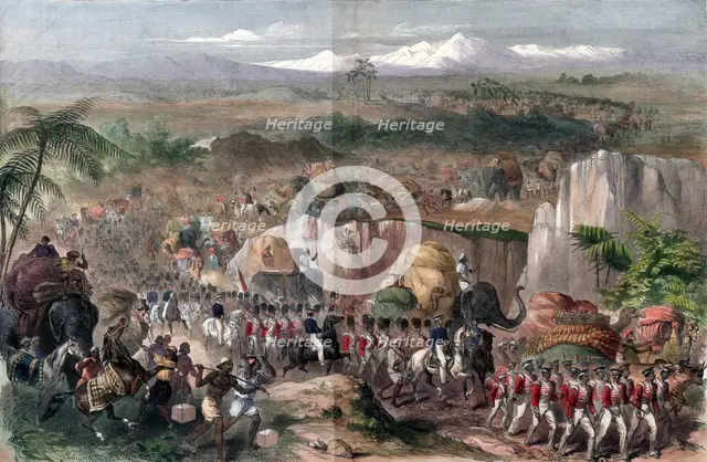 March of troops in India, 1848. Artist: Unknown