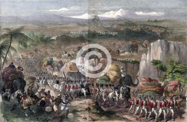 March of troops in India, 1848. Artist: Unknown